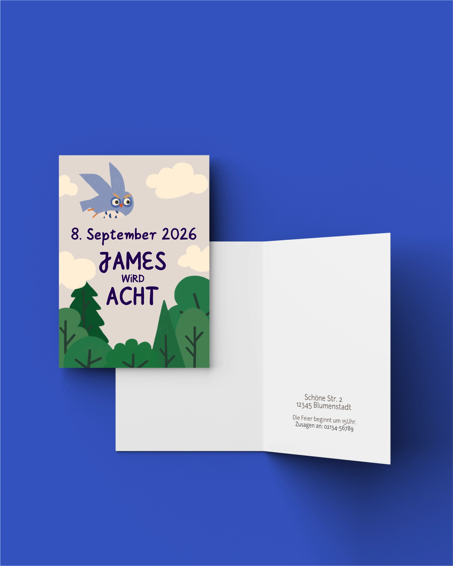 Geburtstagseinladung "Eule"