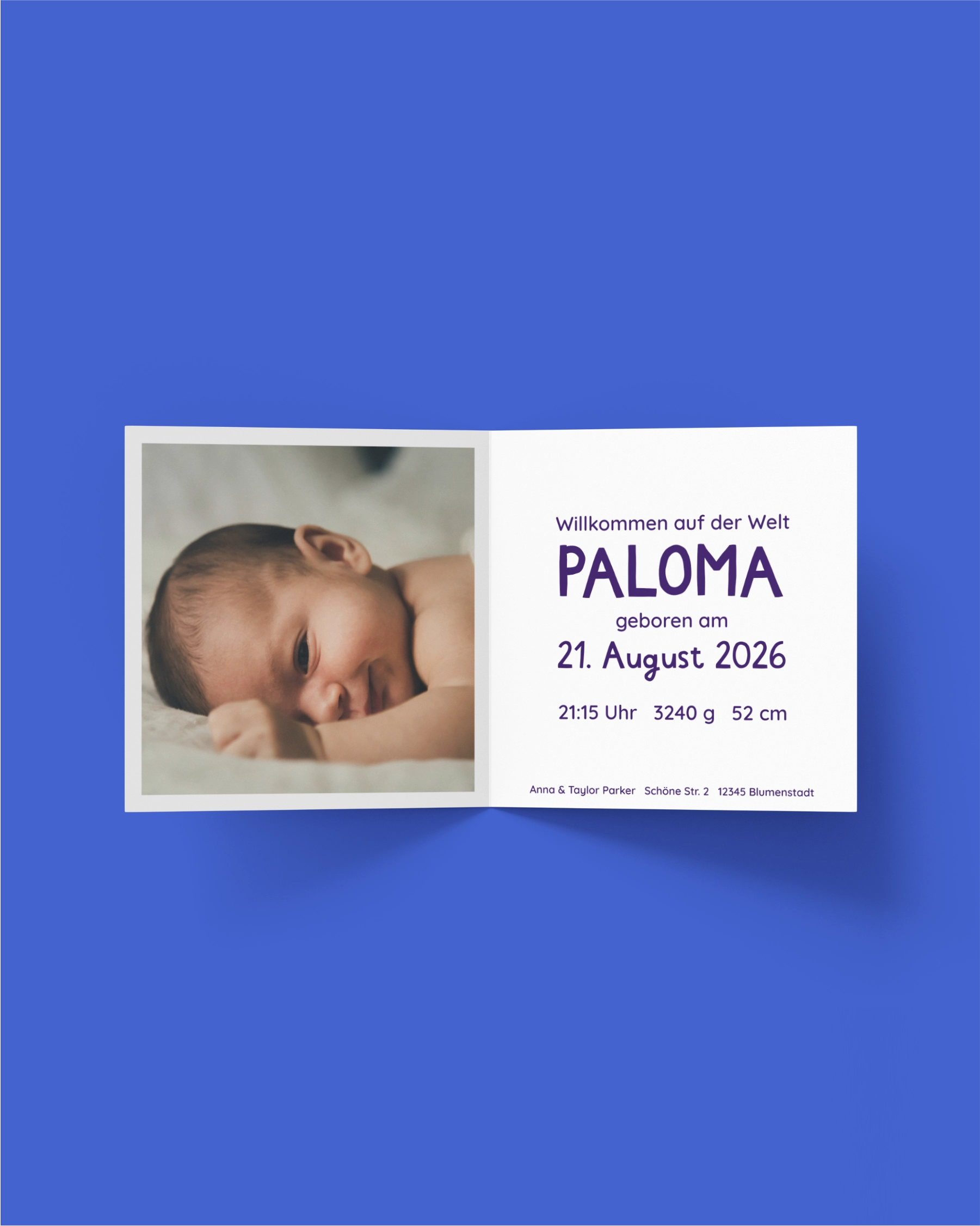 Geburtskarte "Vögel"