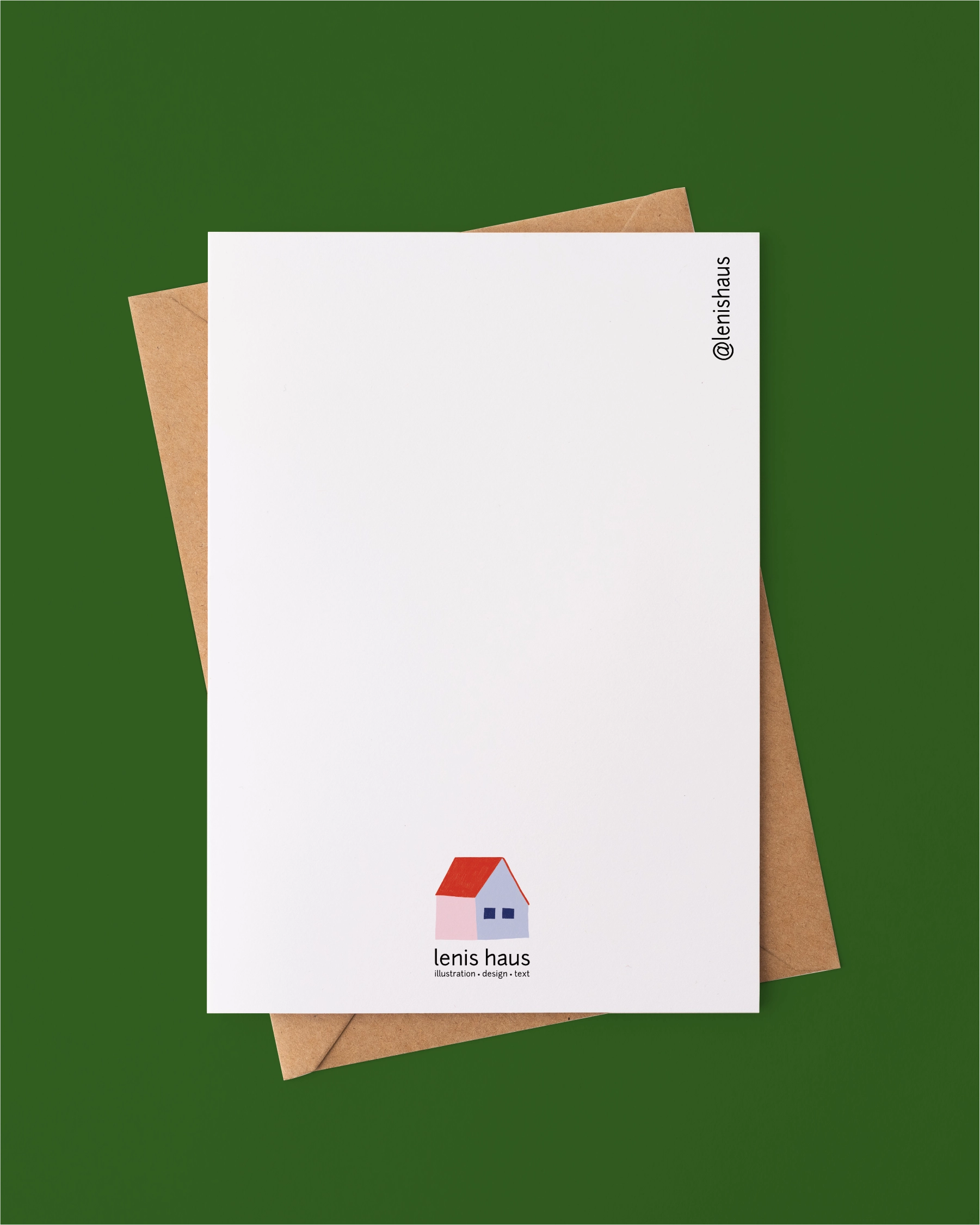 Geburtskarte "Mond-Haus-Wolke"