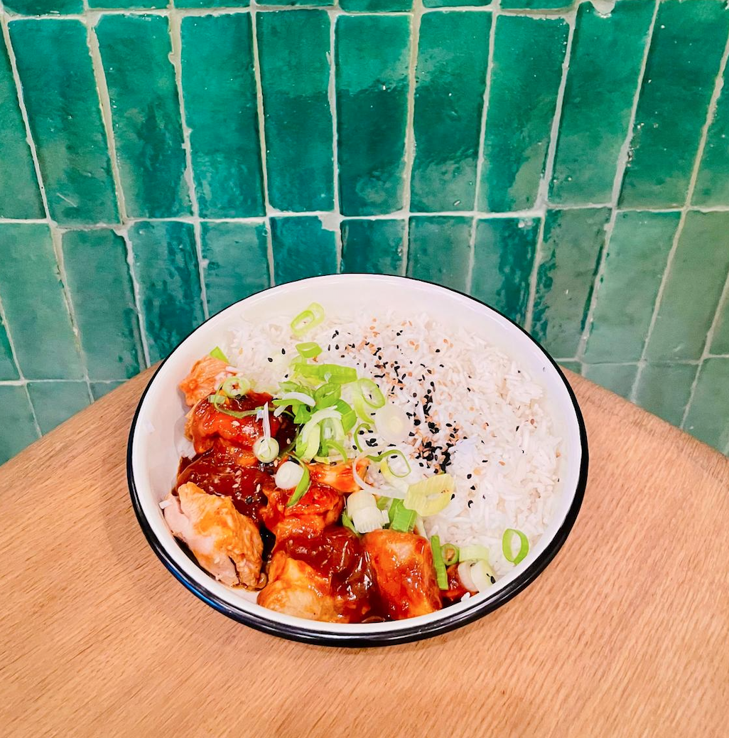 Mercredi - Porc au caramel, riz basmati et salsa de maïs