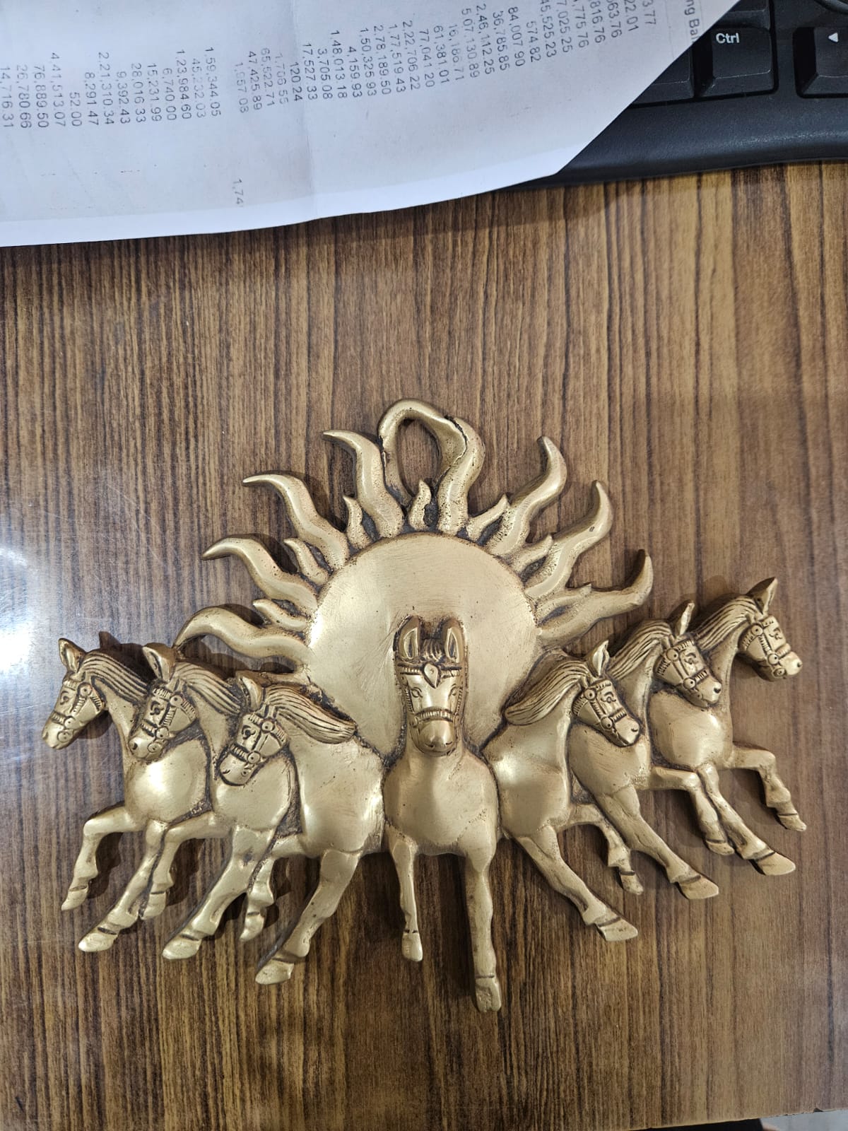 Brass Sun Chariot Wall Decor