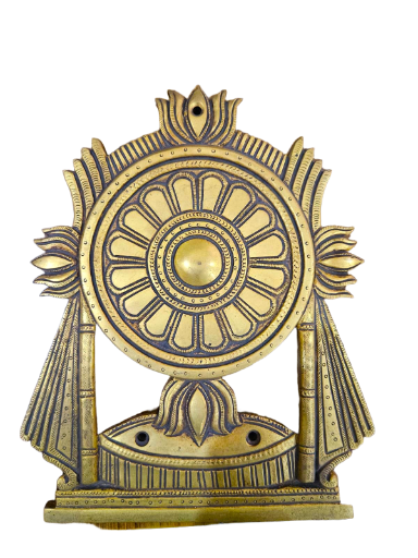 Chakra Prabha — Handcrafted Brass Sudarshana in Temple Arch