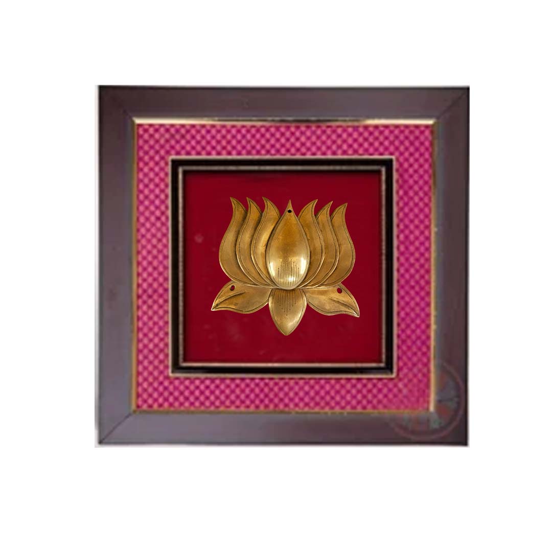 Golden Lotus Wall Art Frame