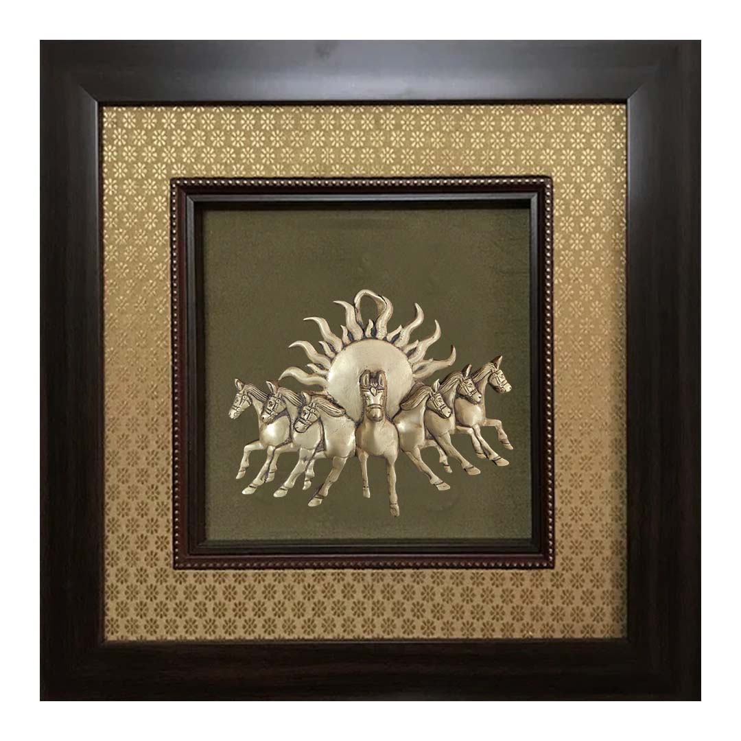 Brass Sun Chariot Wall Decor