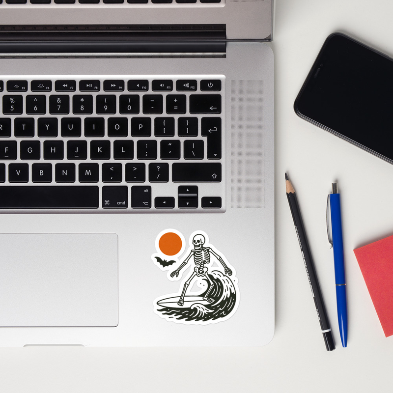 Surfin' Skelly Sticker
