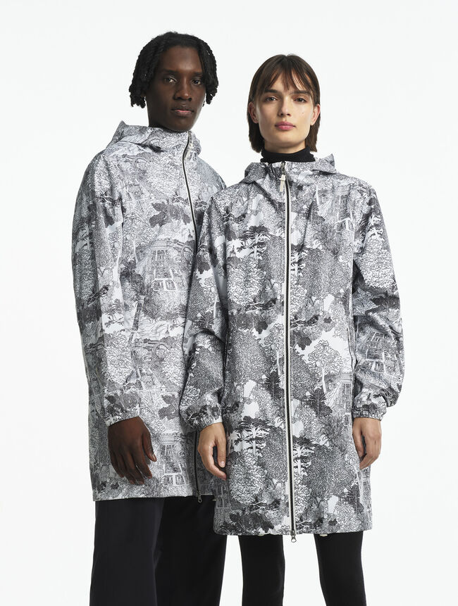 Aigle x MNHN - Rainpack 90 : Parka mixte coupe-vent imperméable, courte et pliable