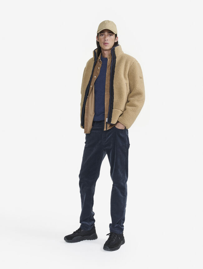  Veste polaire sherpa avec fermeture éclair pour homme 