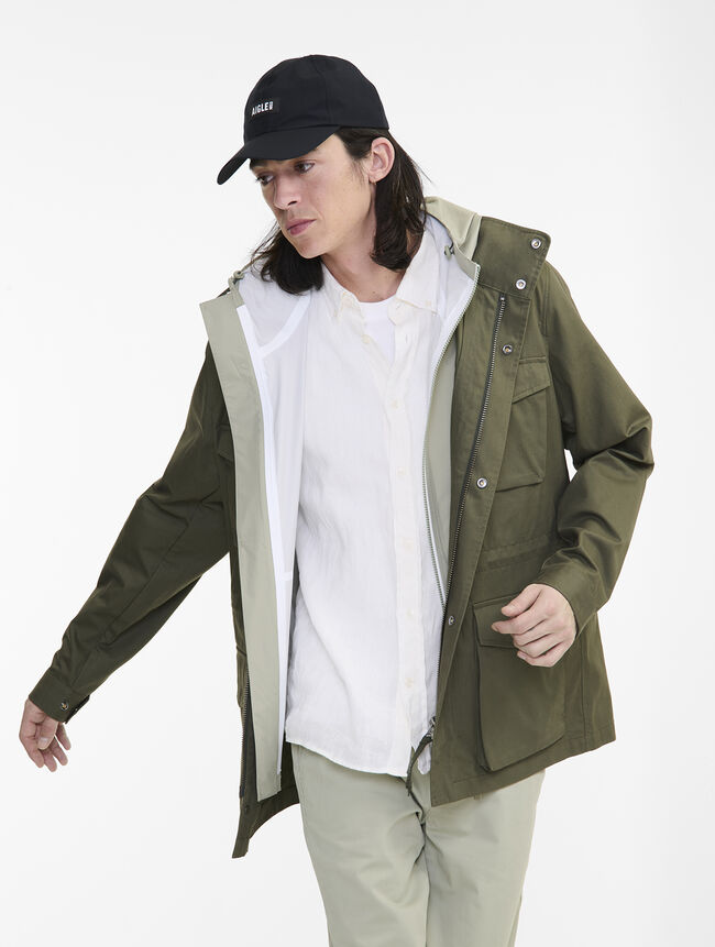 Veste saharienne avec capuche récractable