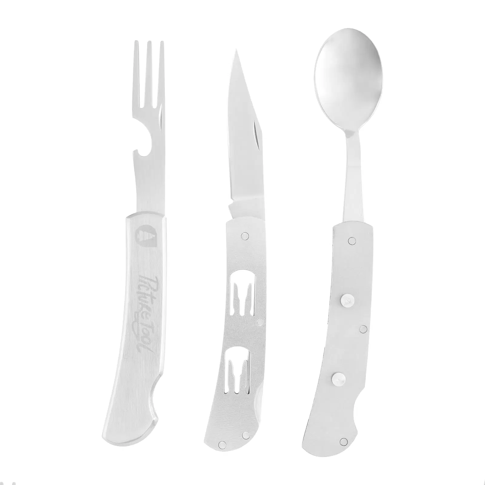 Un set de couverts en acier inoxydable 3-en-1 à emporter partout avec vous.