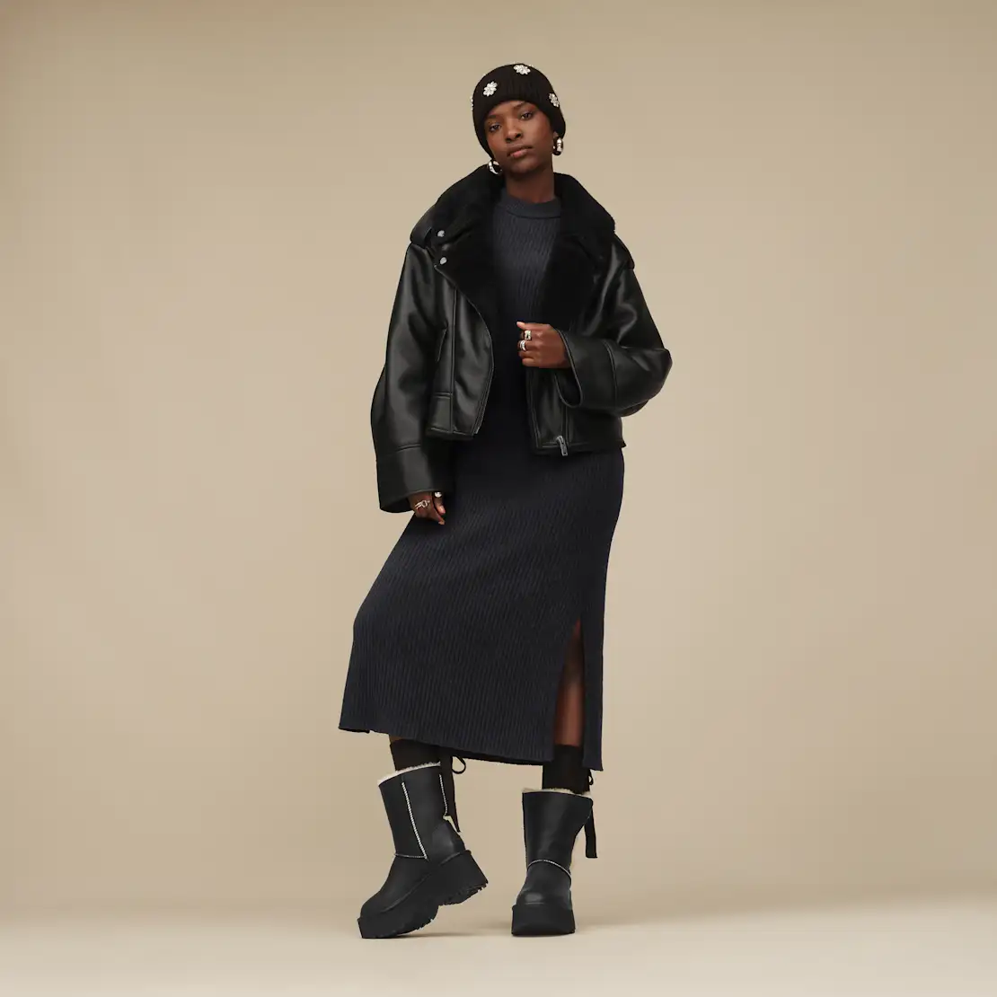 Veste en cuir noir UGG