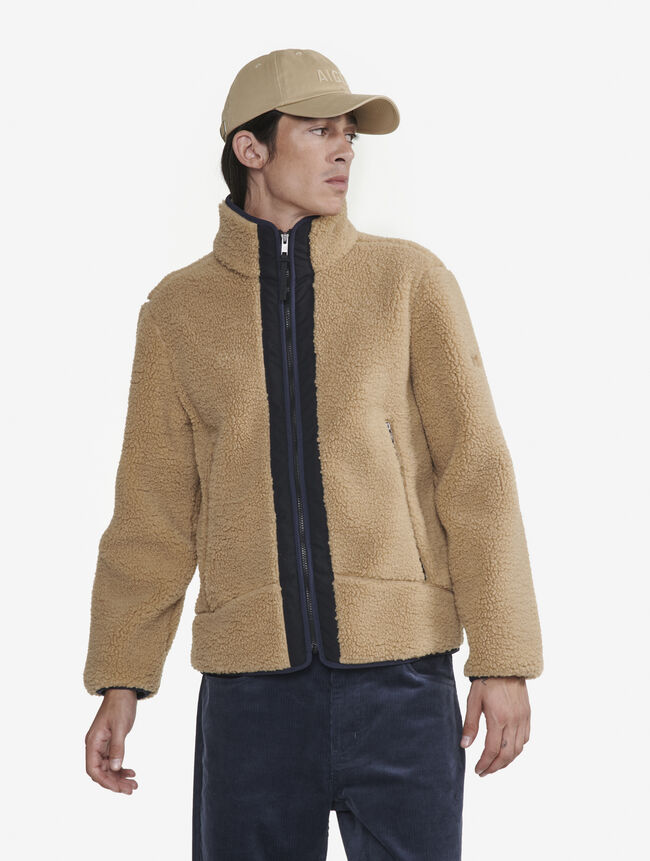  Veste polaire sherpa avec fermeture éclair pour homme 