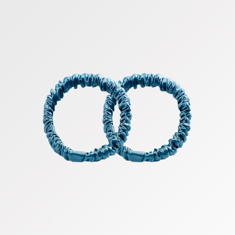 Sky Blue skinny scrunchies 2pc set