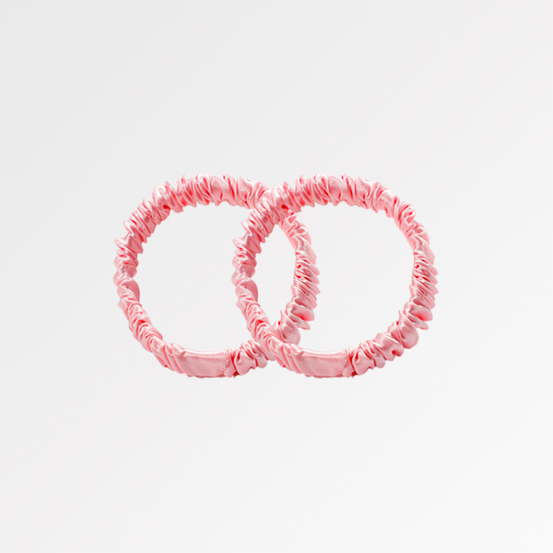 Pink skinny scrunchies 2pc set