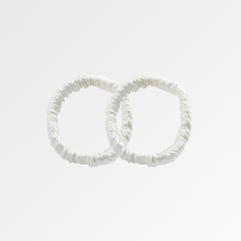 White skinny scrunchies 2pc set