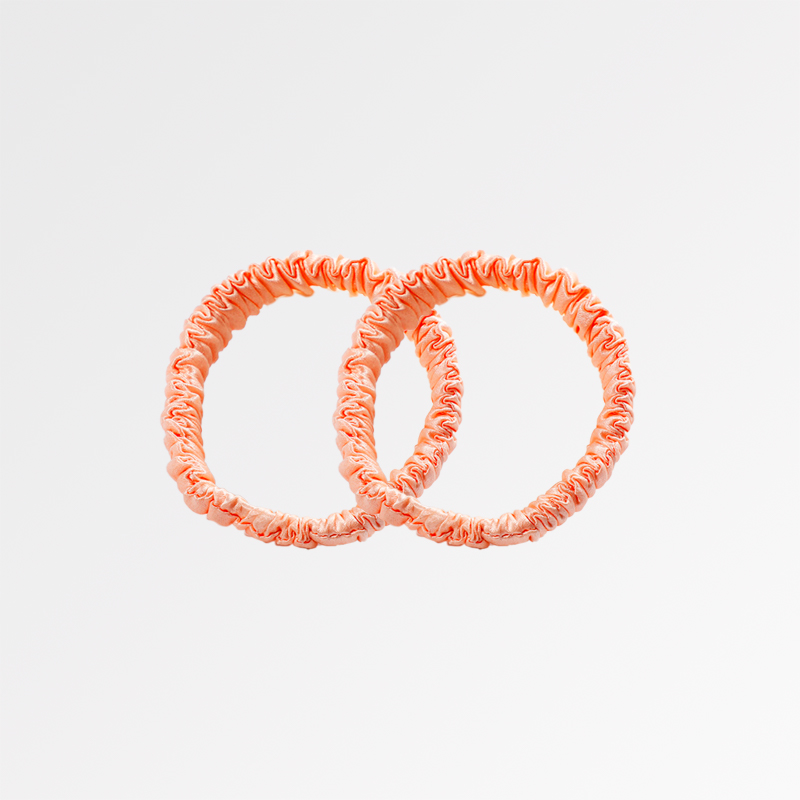Coral skinny scrunchies 2pc set
