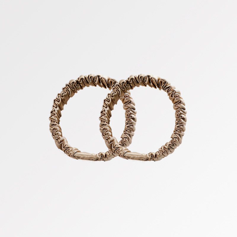 Khaki skinny scrunchies 2pc set