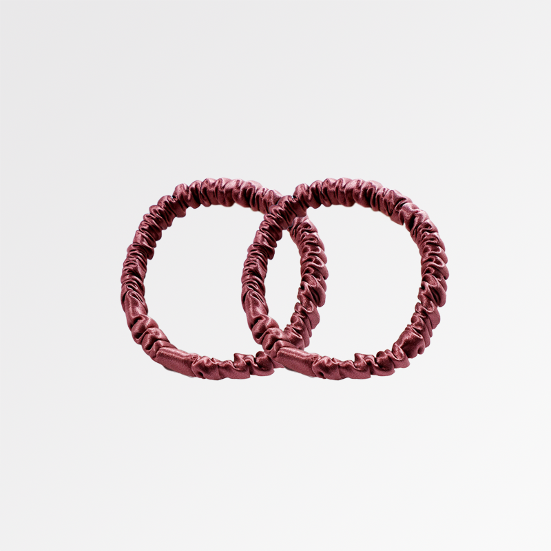 Claret skinny scrunchies 2pc set