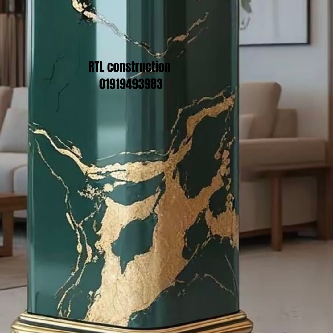 Luxury painting Green Marble Column