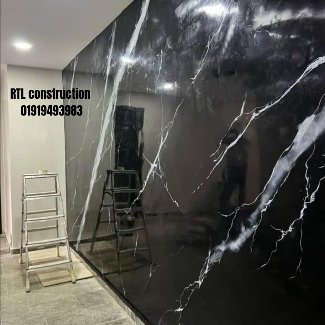 Glossy Black Marble Wall Panel