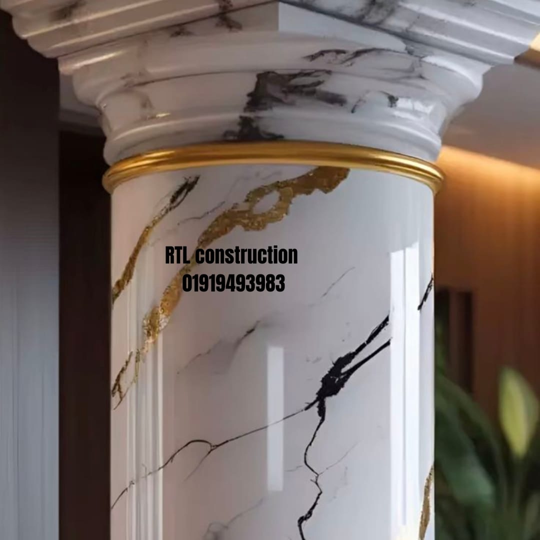 Elegant Marble painting  Finish Pillar