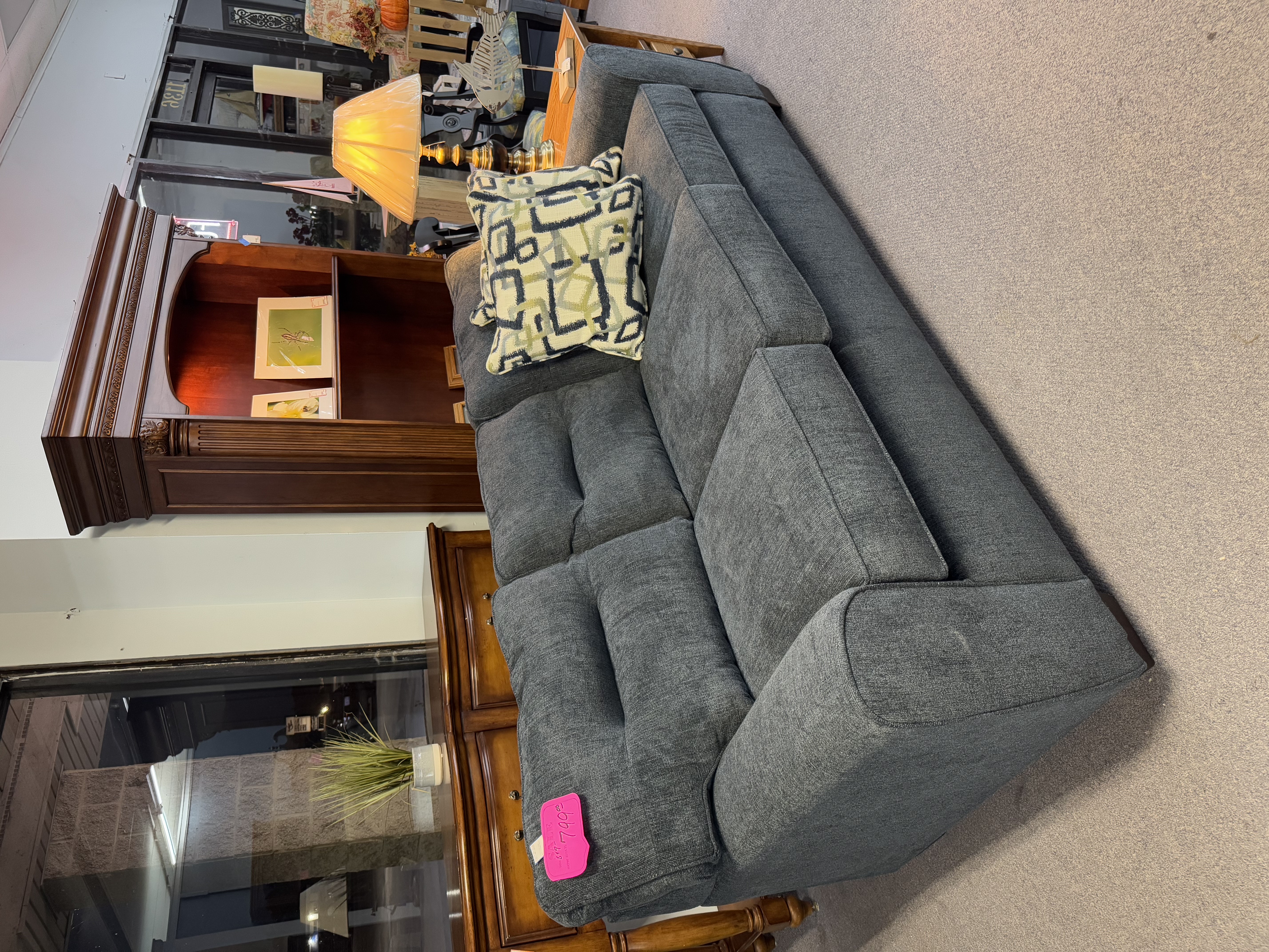 Modern Gray Fabric Sofa