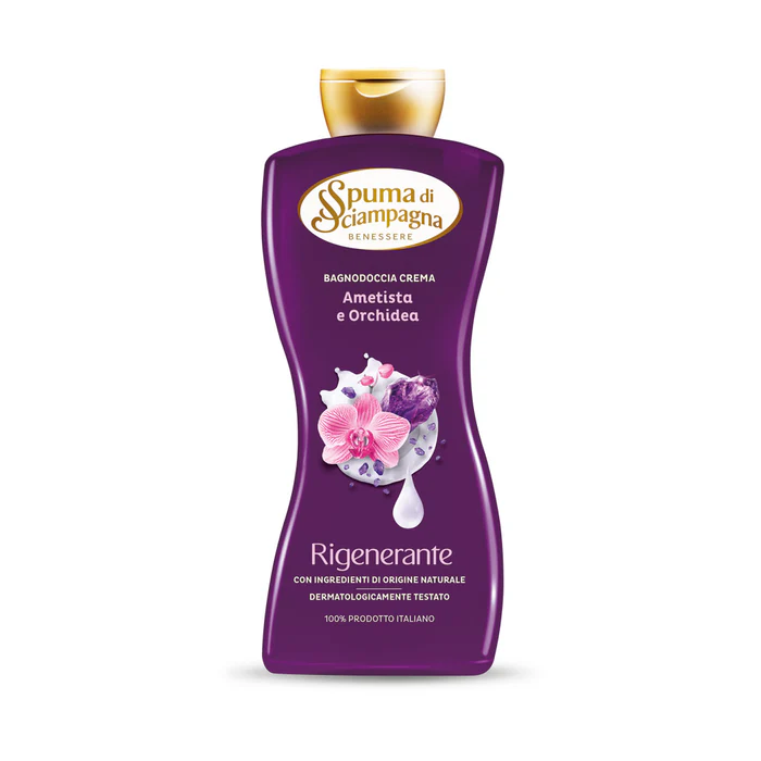 Spuma di Sciampagna Bagnodoccia Crema Ametista ir Orchidėja