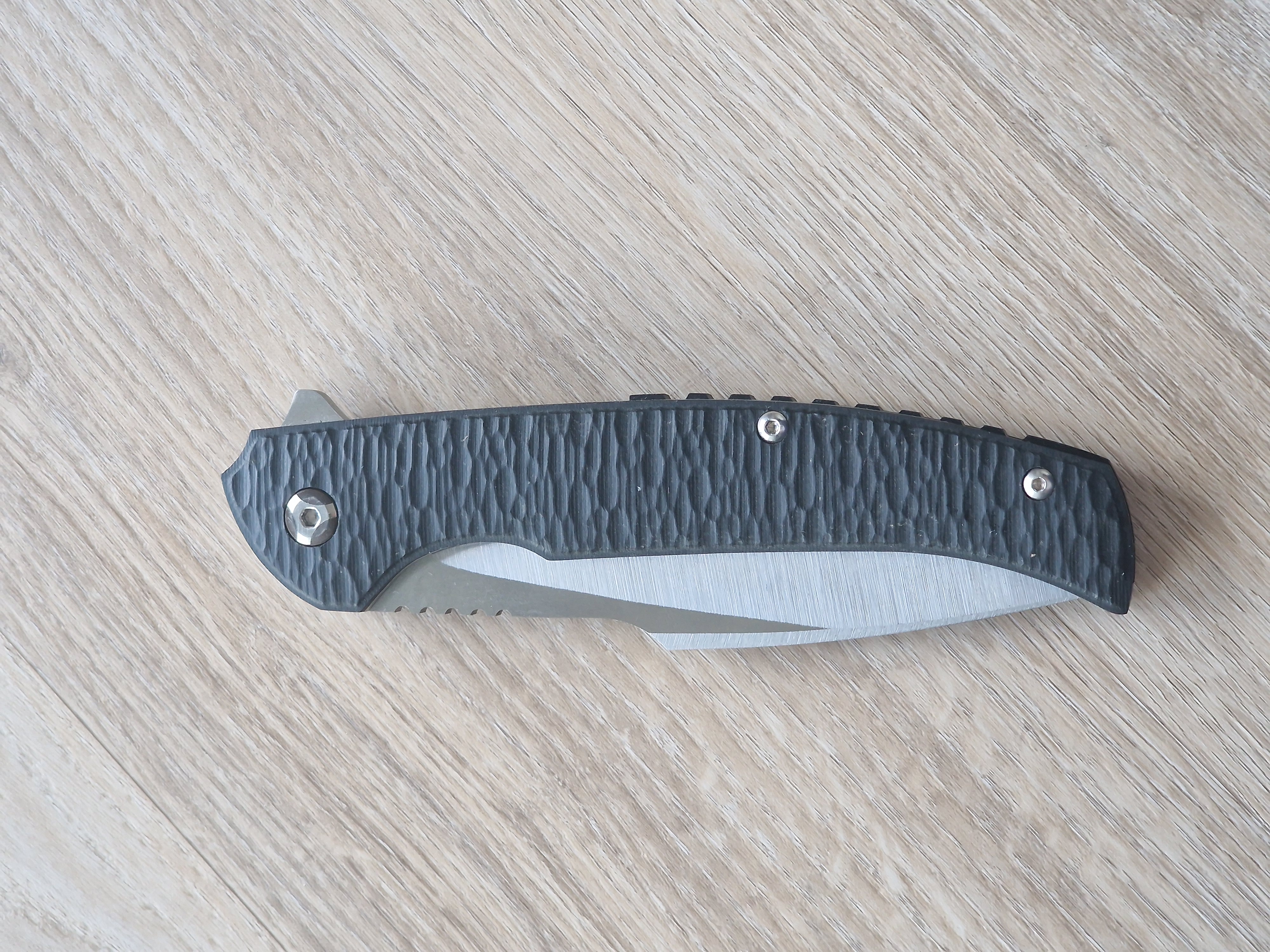 XXL Handmade Pocket Knife with Leather Sheath (32 cm)