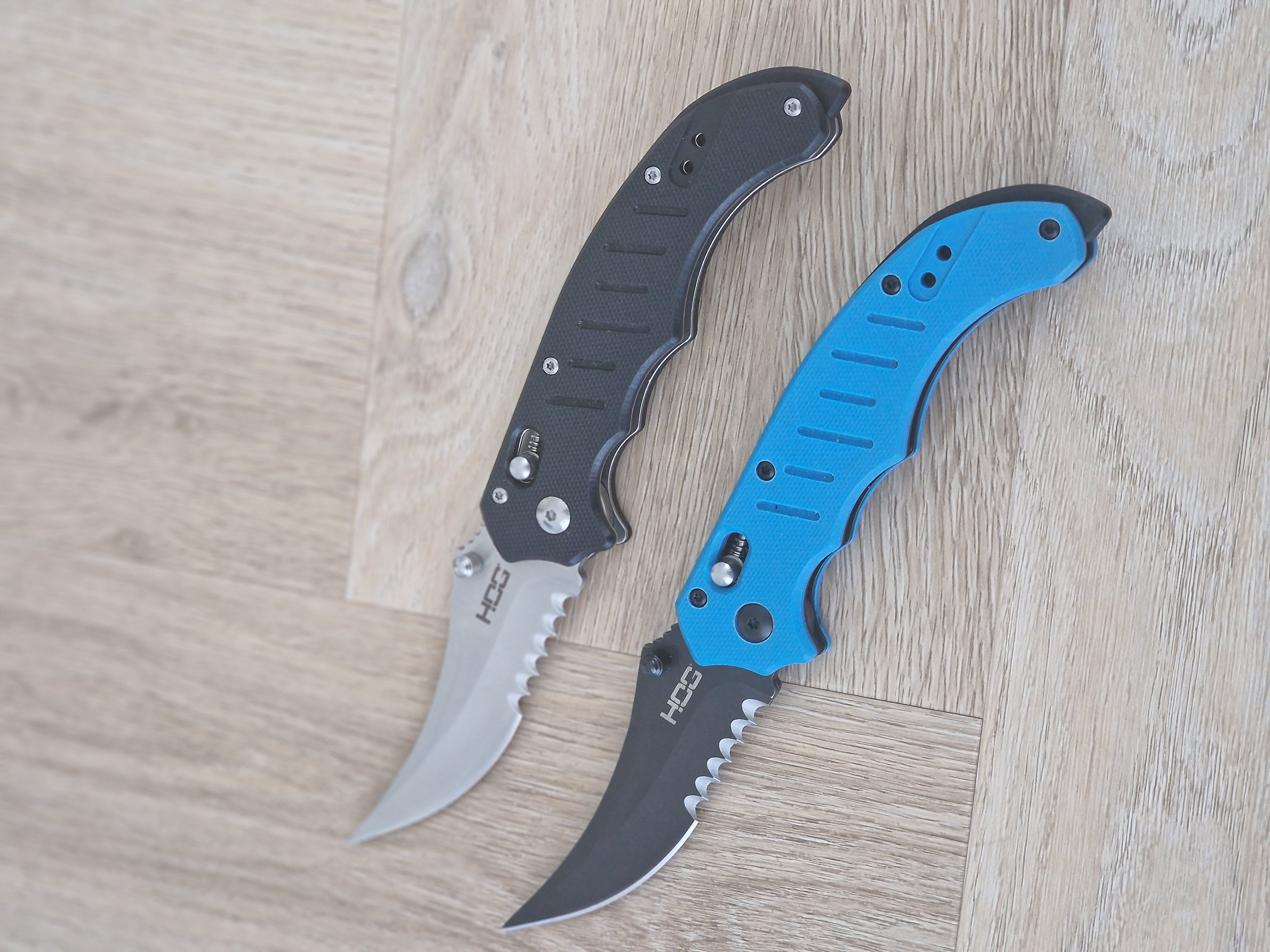 🌟 HOGG Zakmes met Roestvrij 5Cr15MoV Staal & Leren Hoes (Blauw – 20 cm)