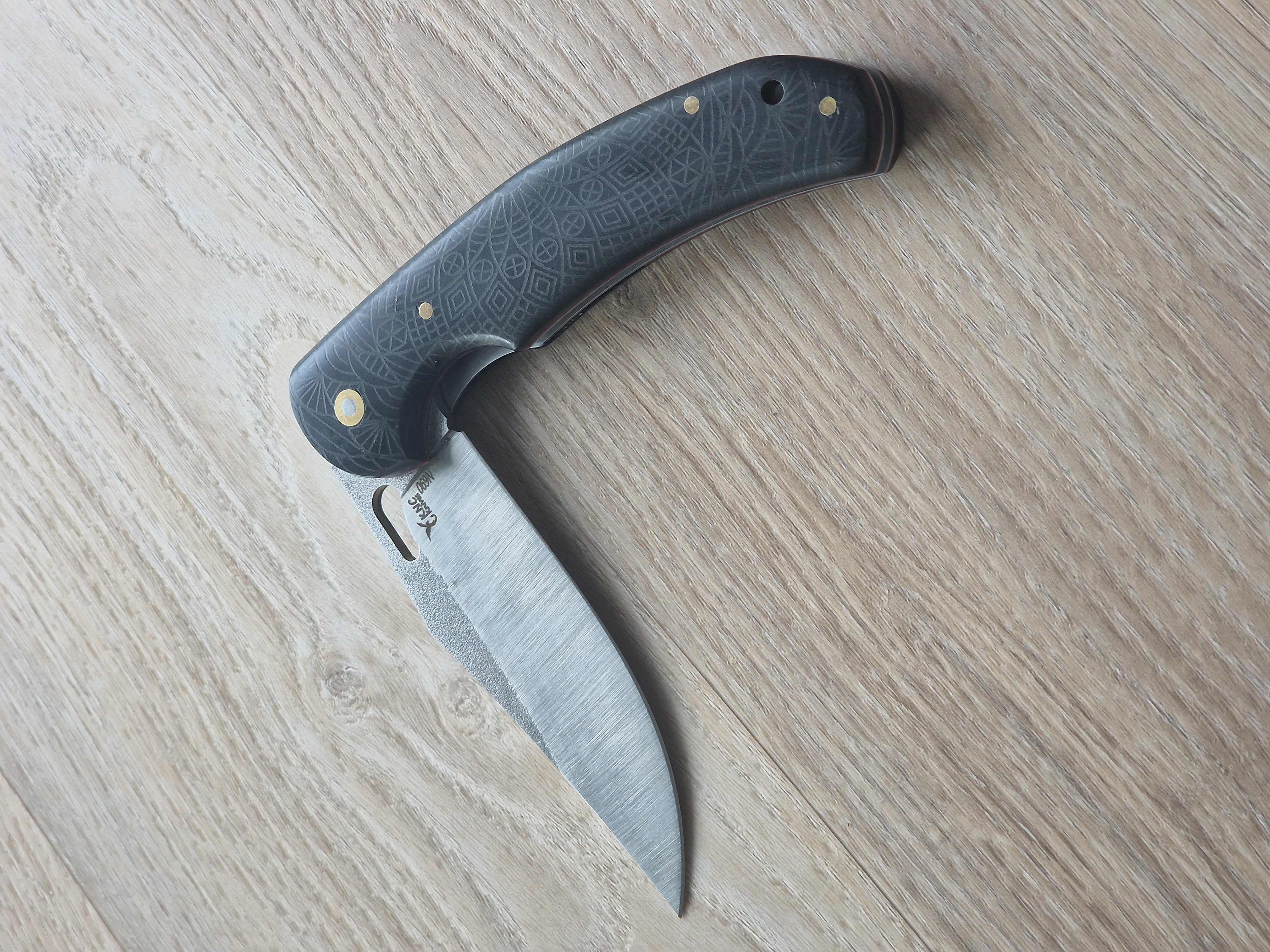 Böhler N690 Pocket Knife with Green Composite Handle (Model V45K)