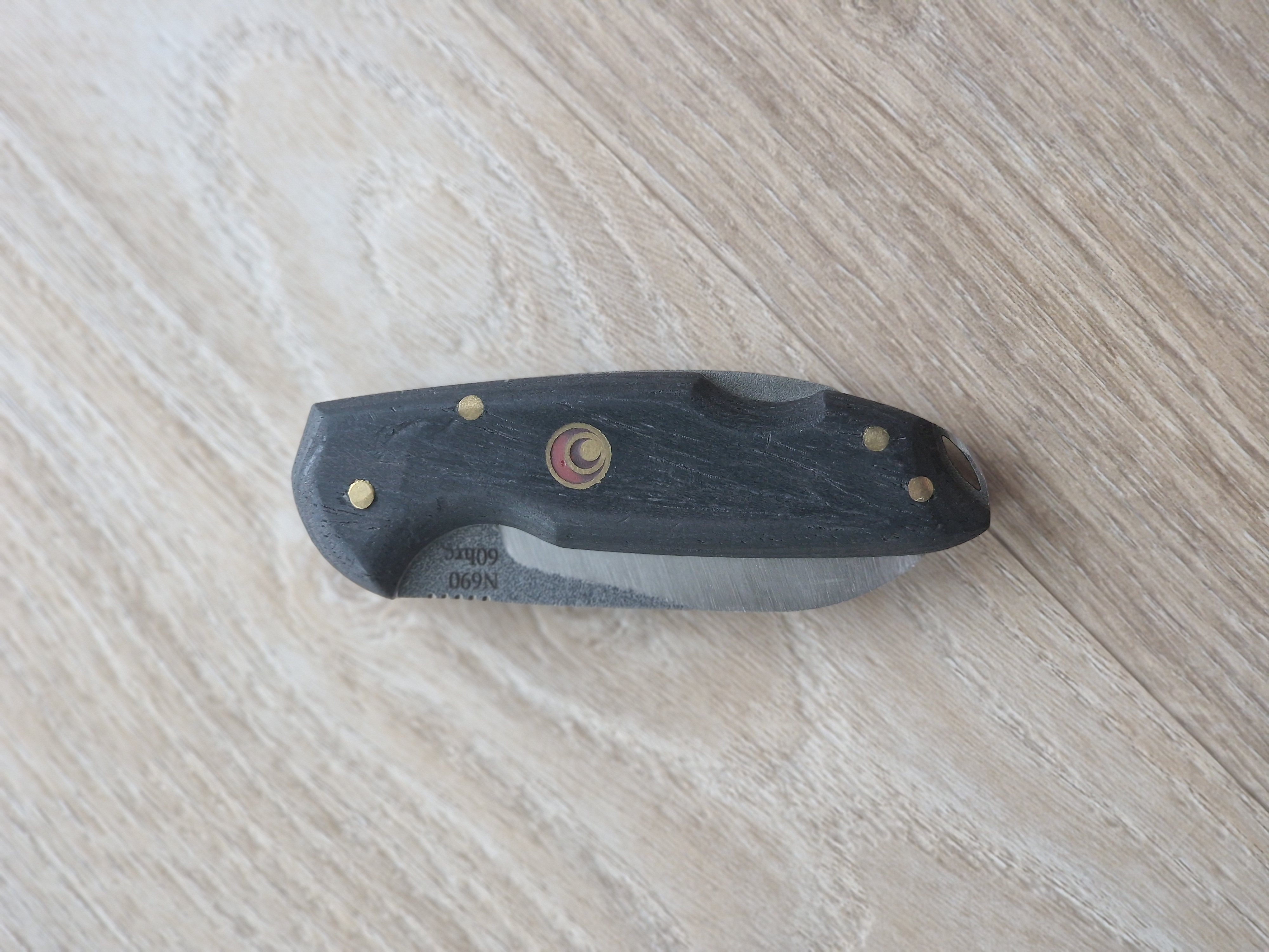 Handmade Pocket Knife with N690 Steel & Mosaic Pin (15 cm)
