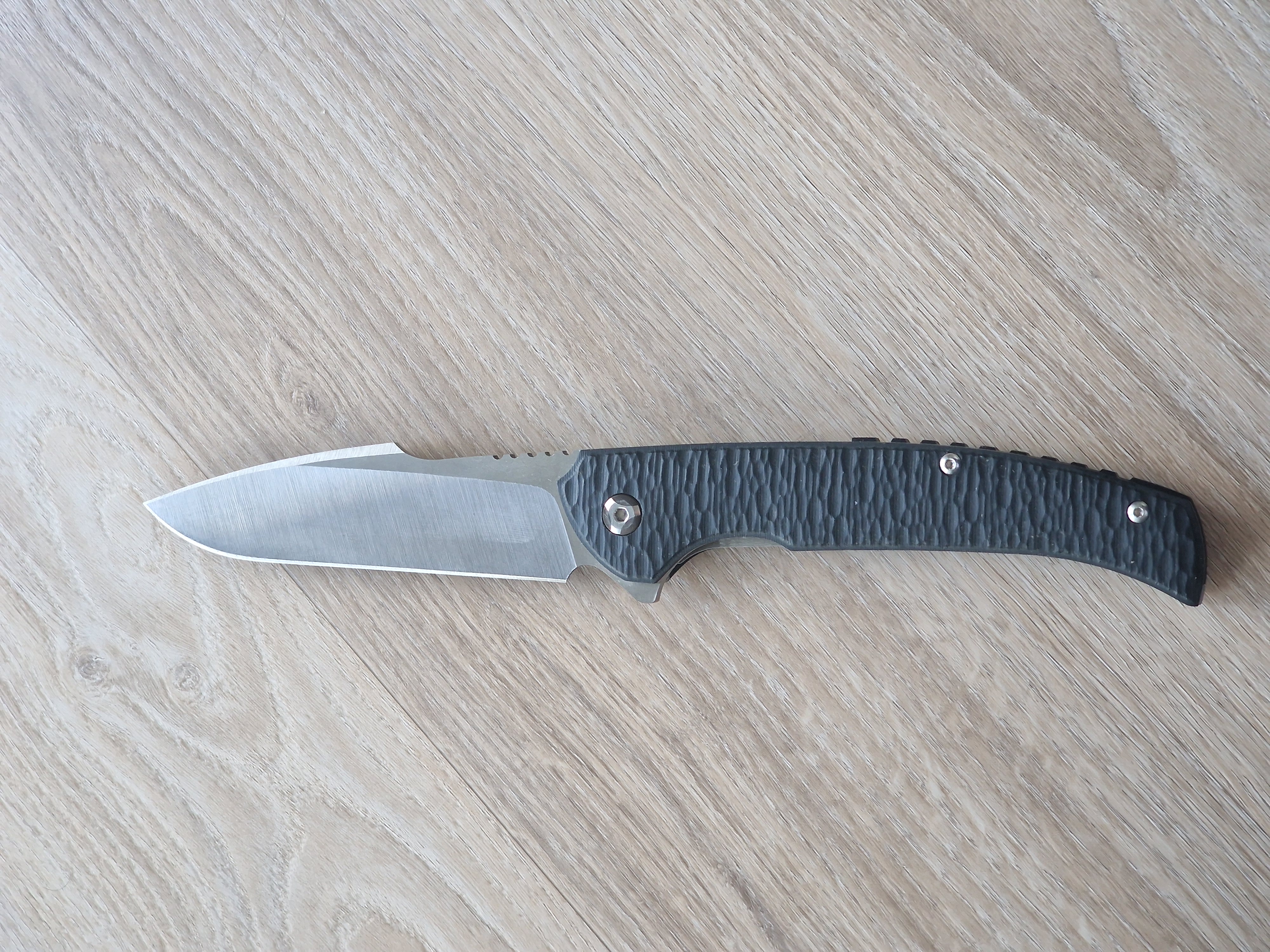 XXL Handmade Pocket Knife with Leather Sheath (32 cm)