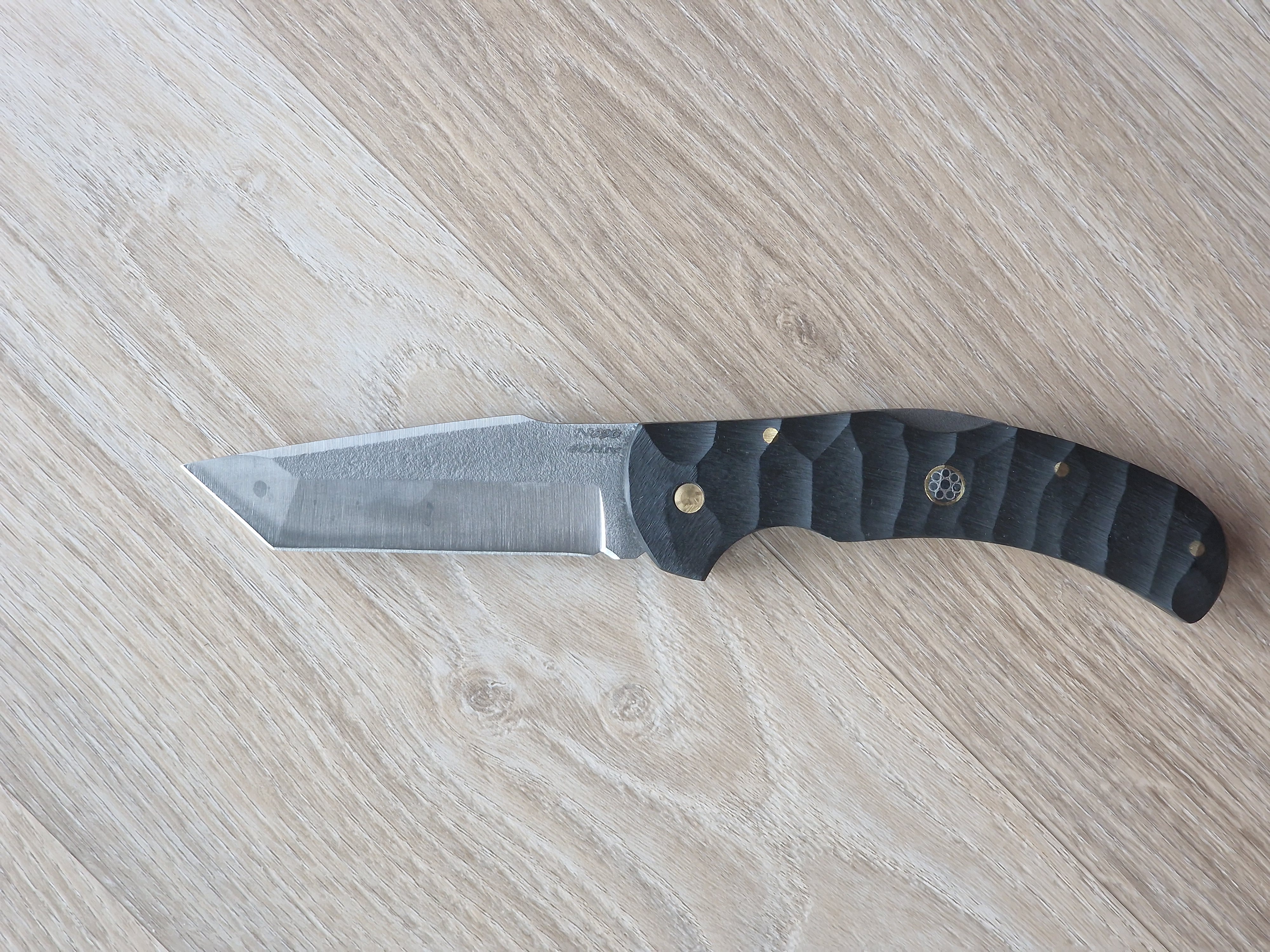 Handmade Tanto Pocket Knife with N690 Steel & Composite Handle (21 cm)