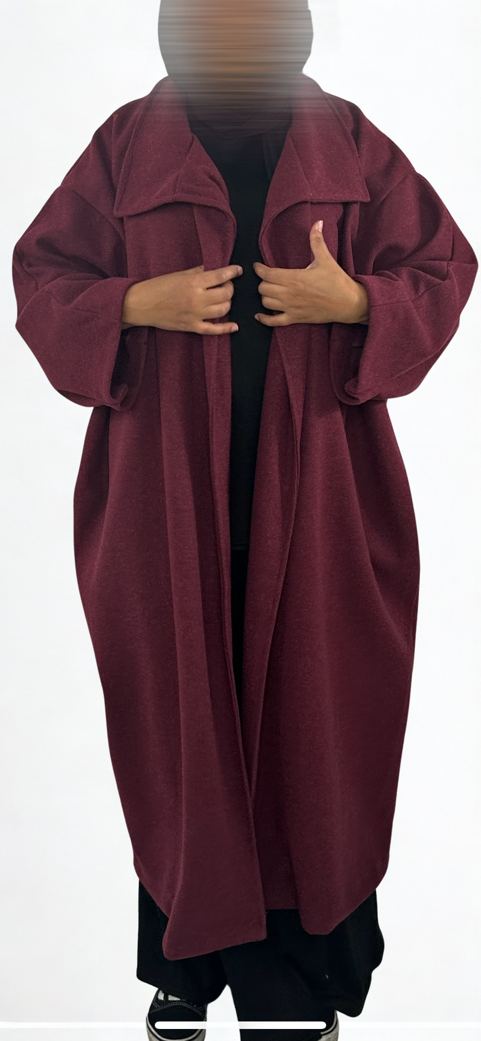 Manteau long effet Papillon Bordeaux