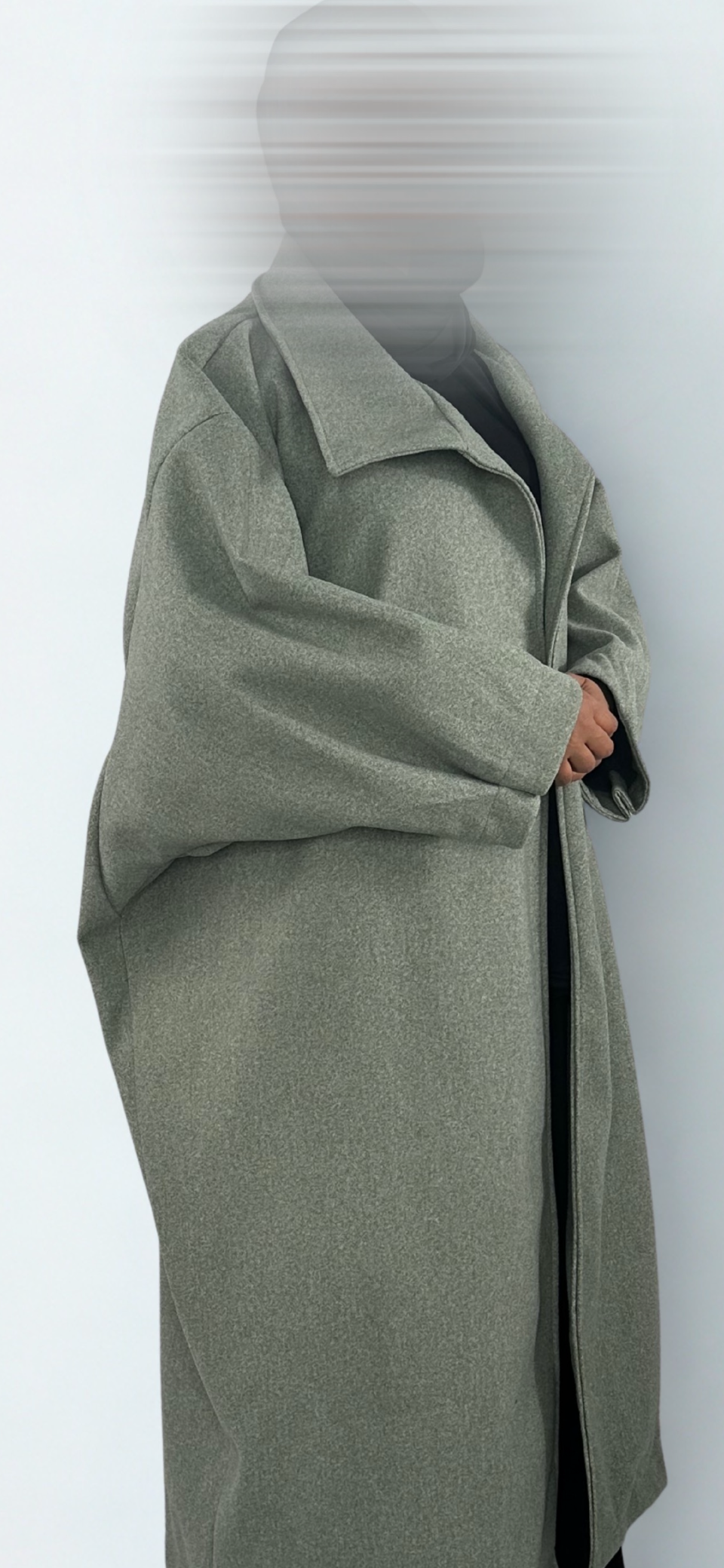 Manteau long effet Papillon Vert