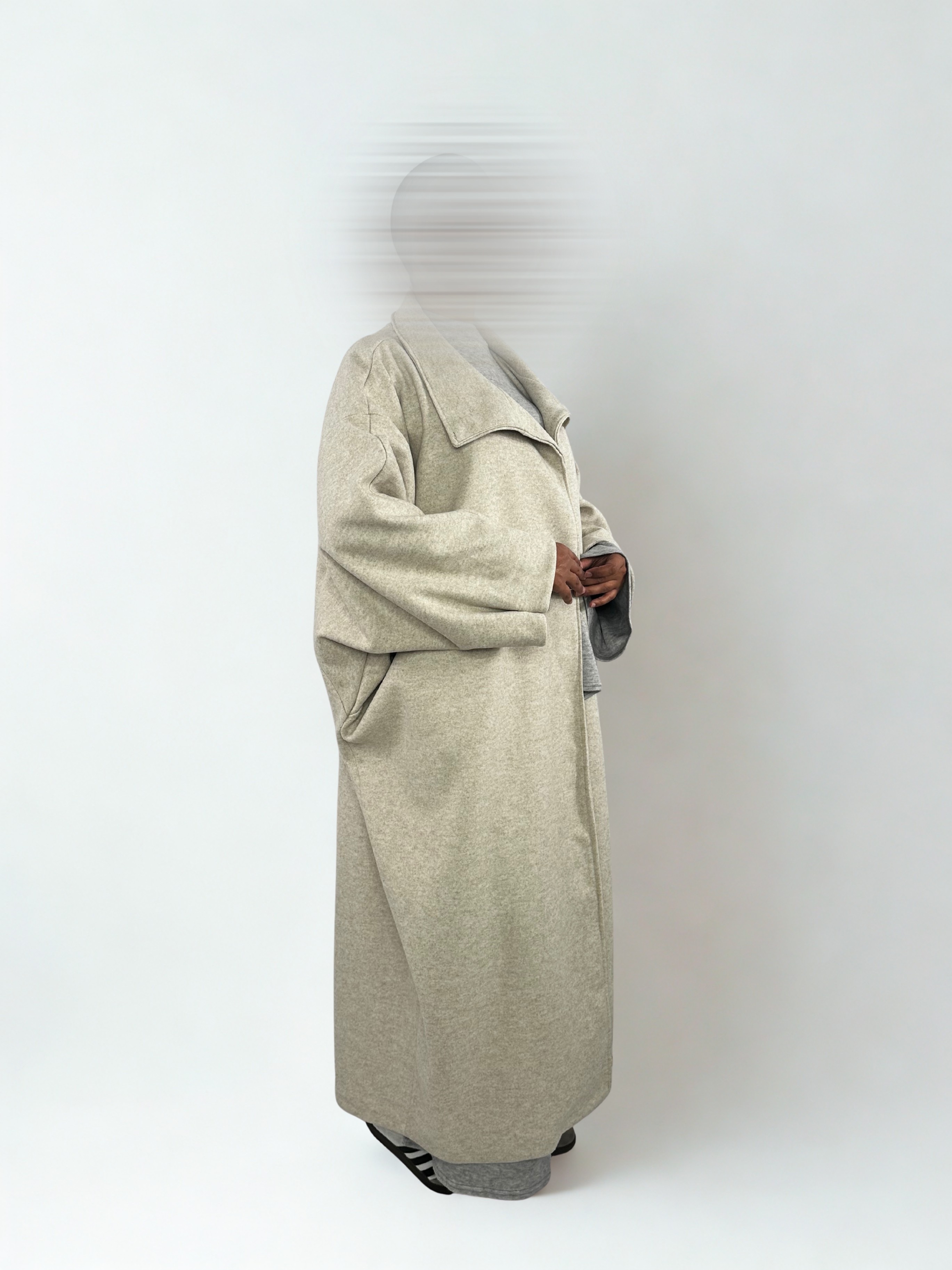 Manteau long effet Papillon Beige