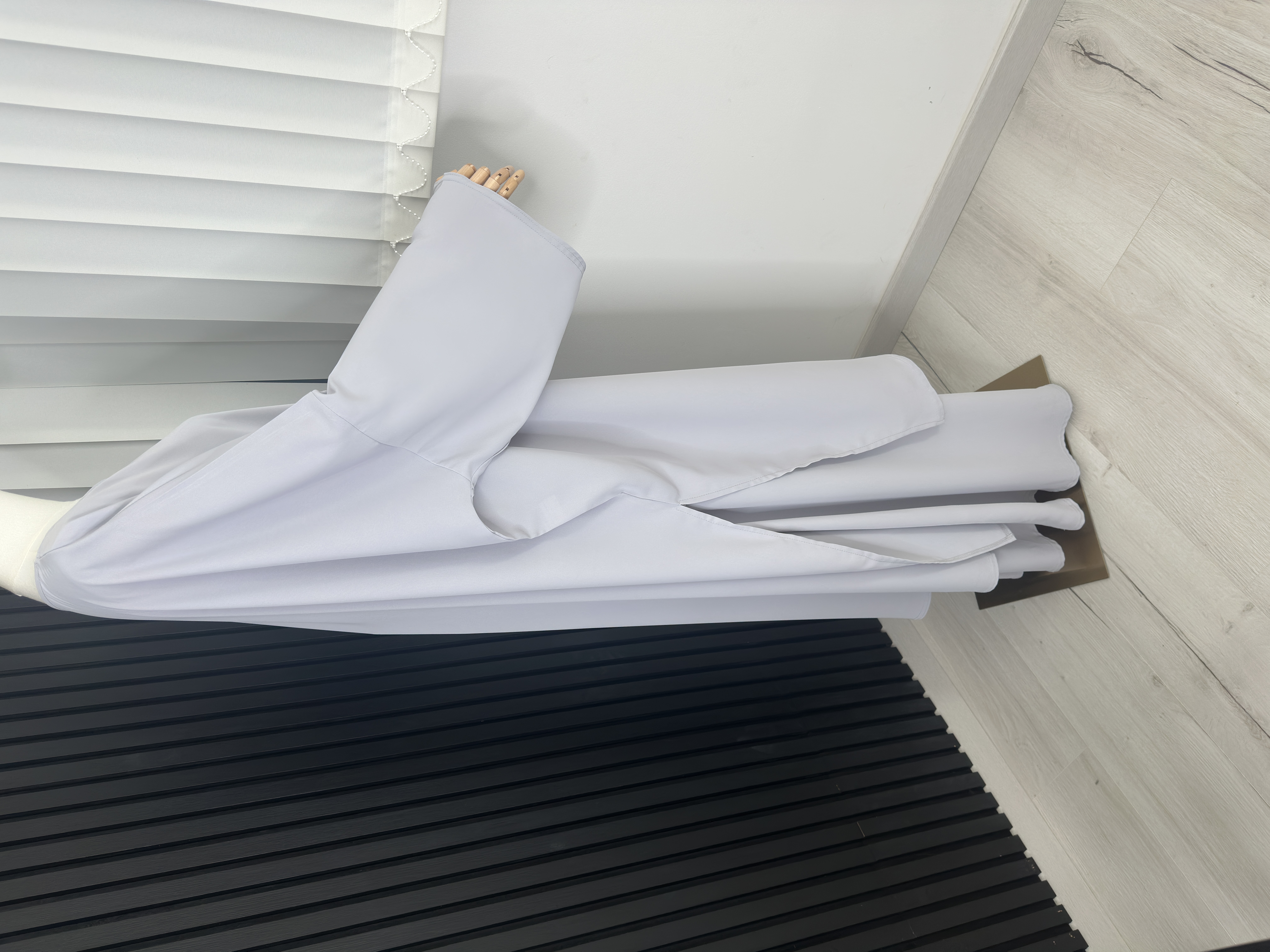 Ensemble mastour femme HAYBA gris clair – tunique longue fluide