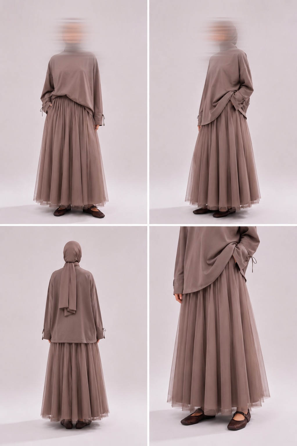 Jupe Tulle - Taupe