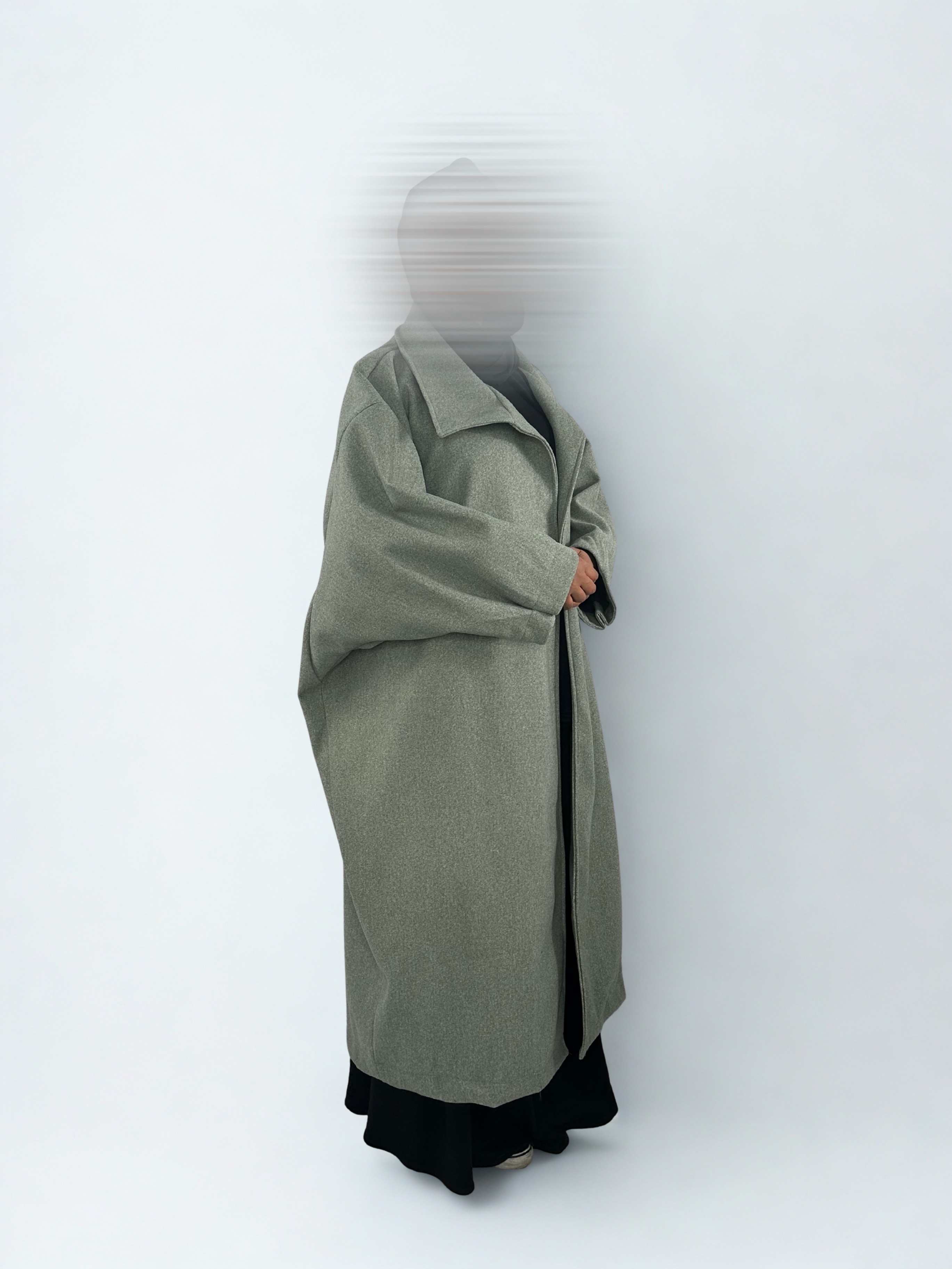 Manteau long effet Papillon Vert