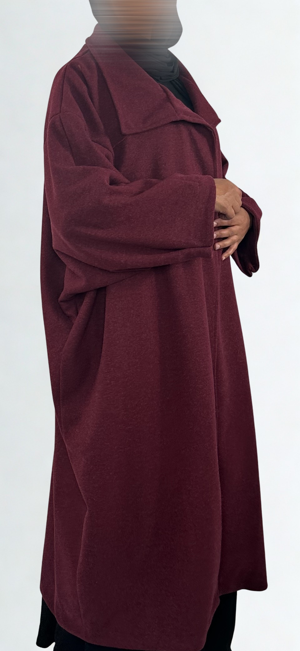 Manteau long effet Papillon Bordeaux