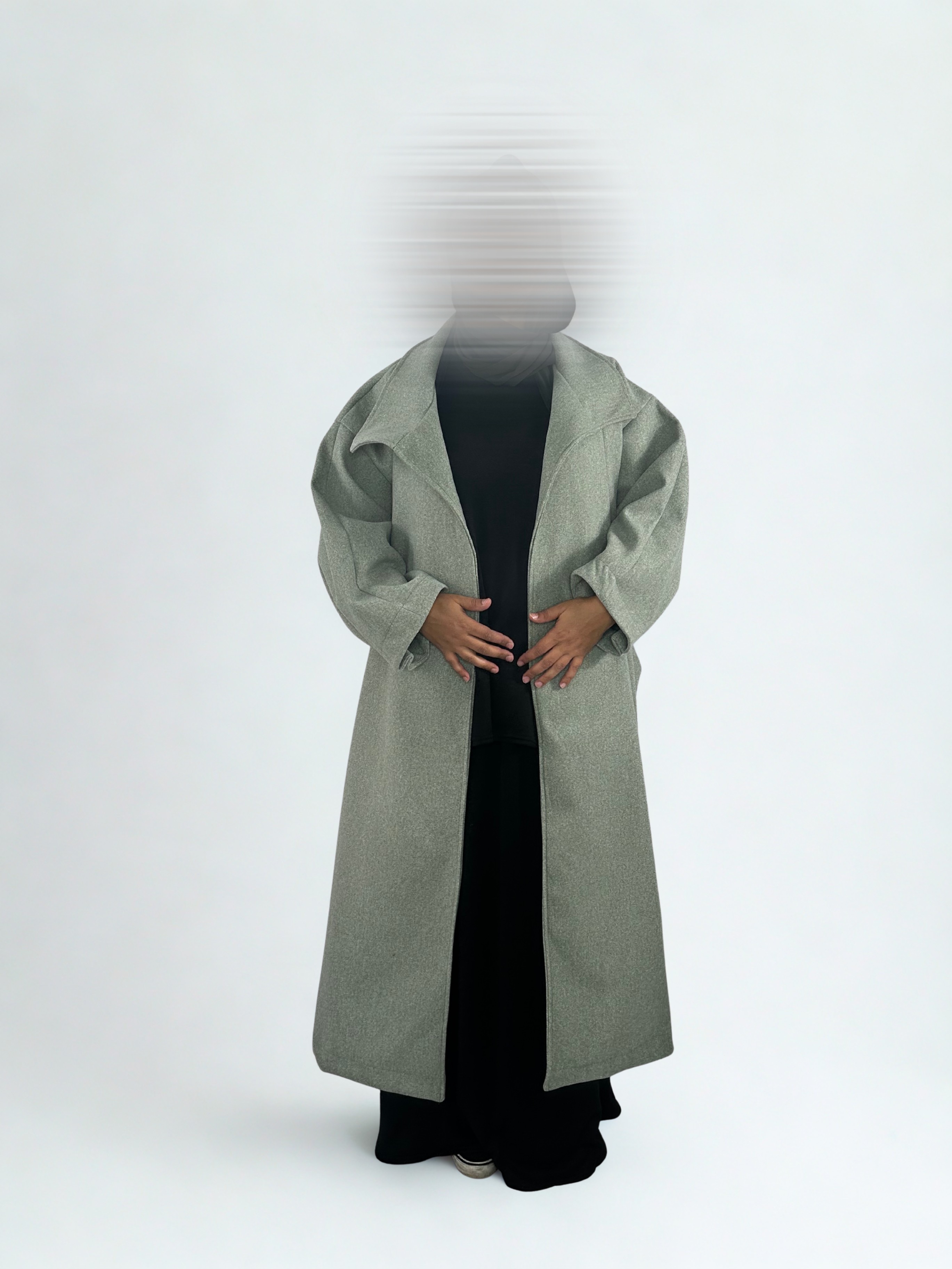 Manteau long effet Papillon Vert