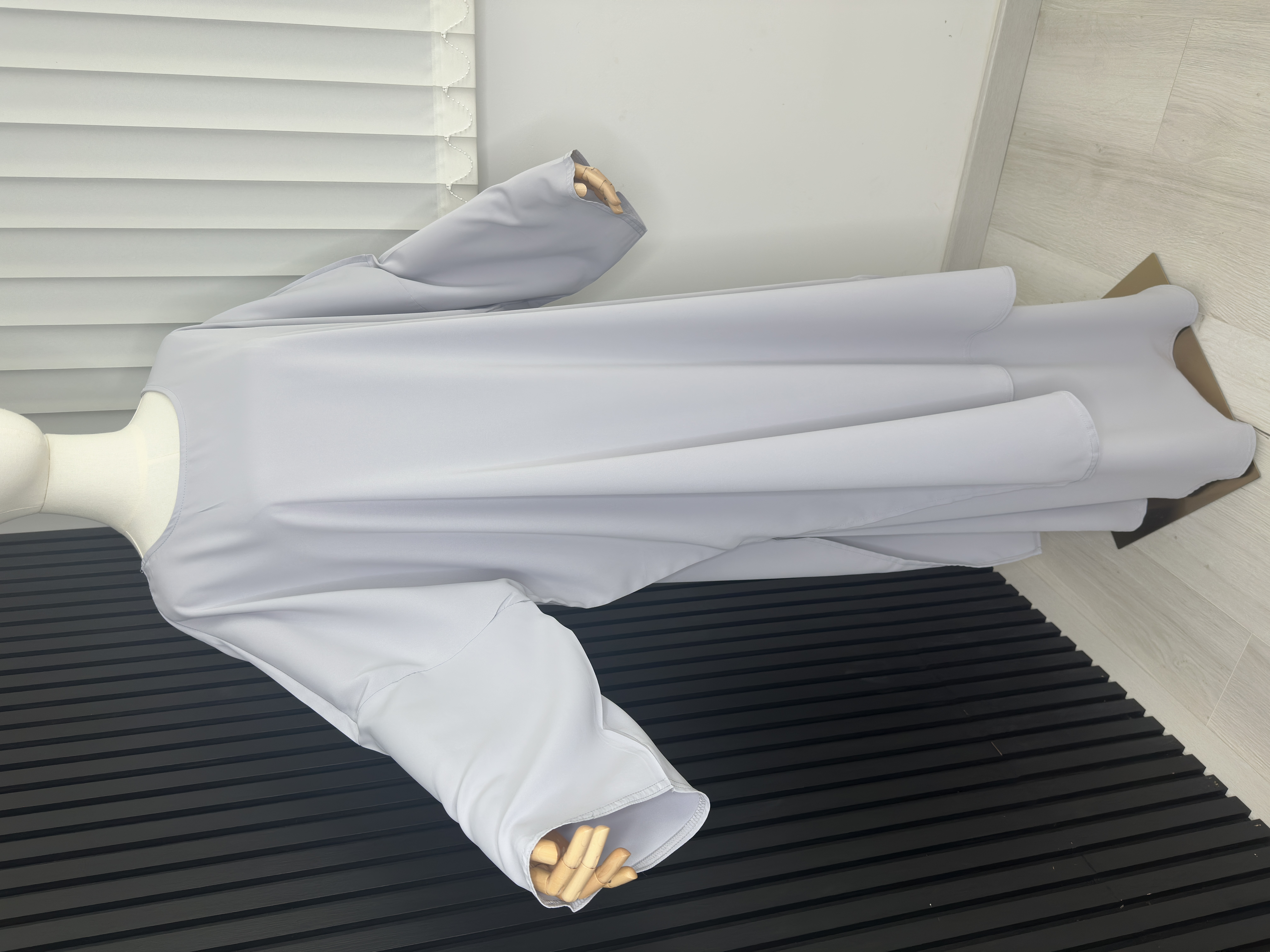 Ensemble mastour femme HAYBA gris clair – tunique longue fluide