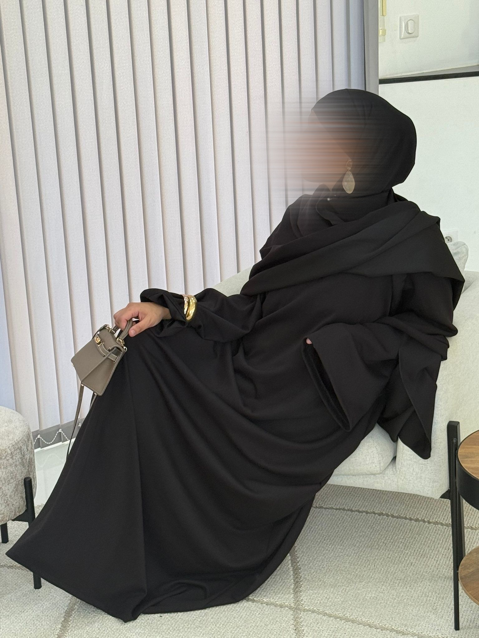 Abaya Safâ noire avec châle