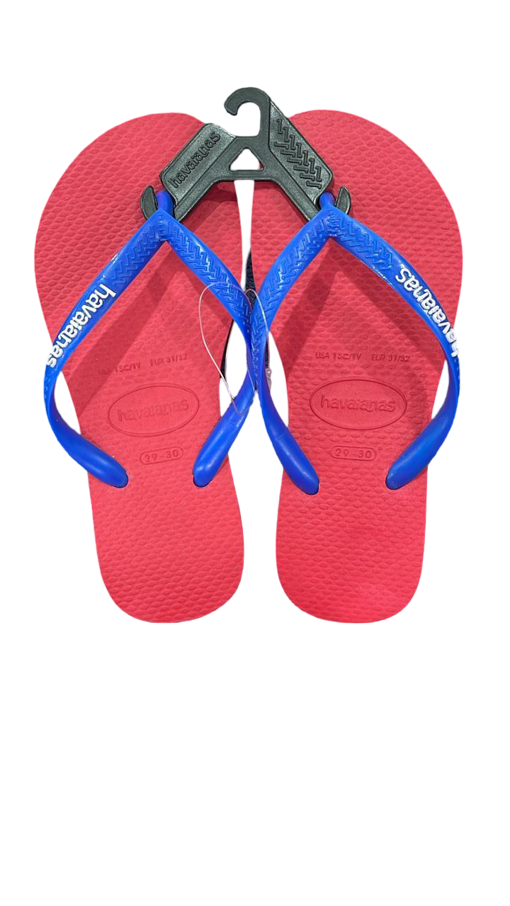 Havaianas Vermelha com tiras azuis