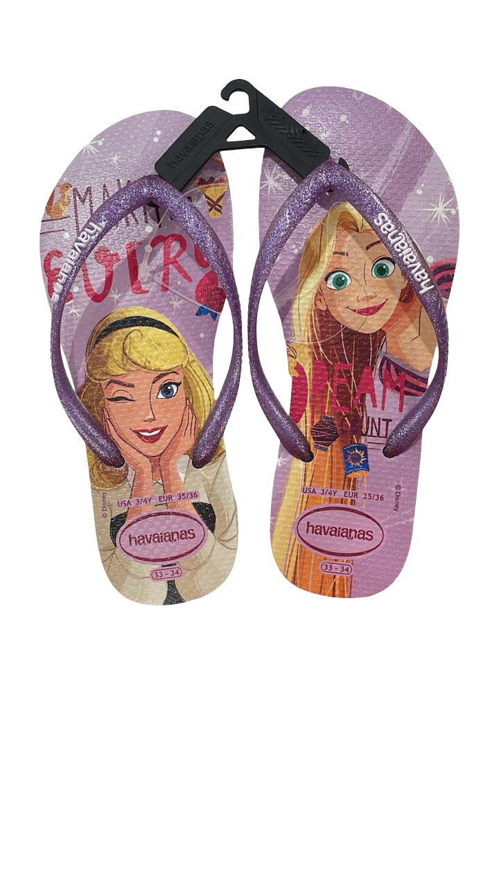 Sandálias Havaianas Infantil Rapunzel