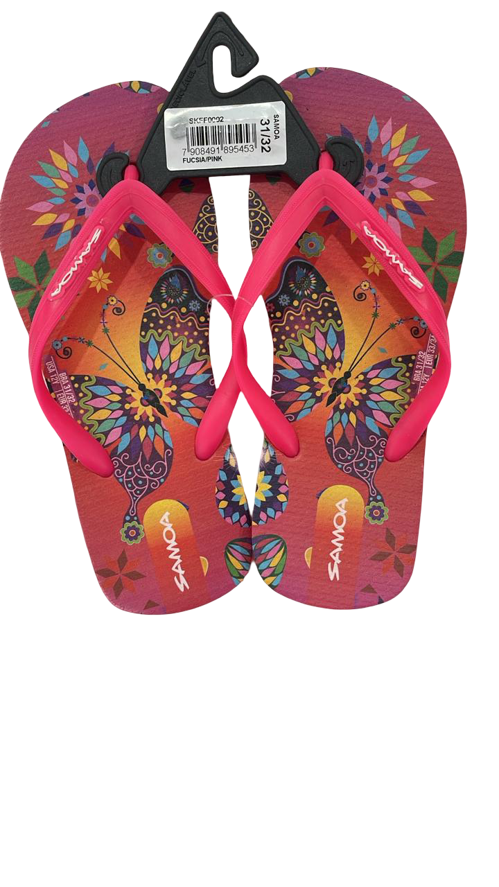 Chinelo feminino Samoa borboleta