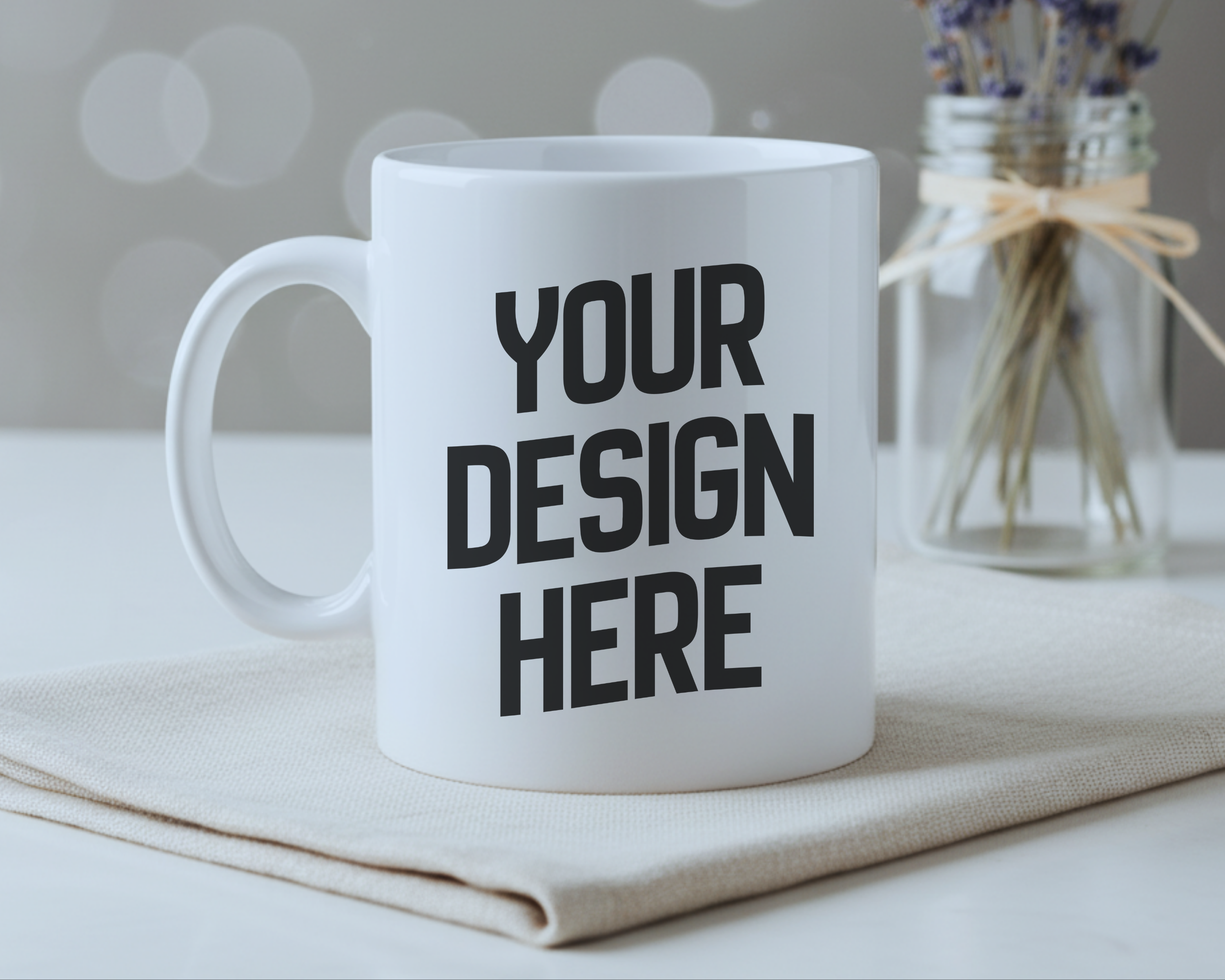 White Coffee Cup Mockup | 11oz | Natural Light | PNG