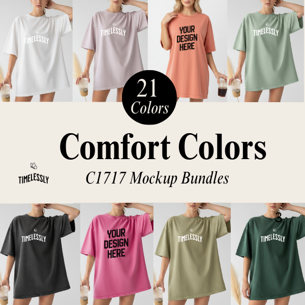 Comfort Colors C1717 Mockup Bundles (White Model)