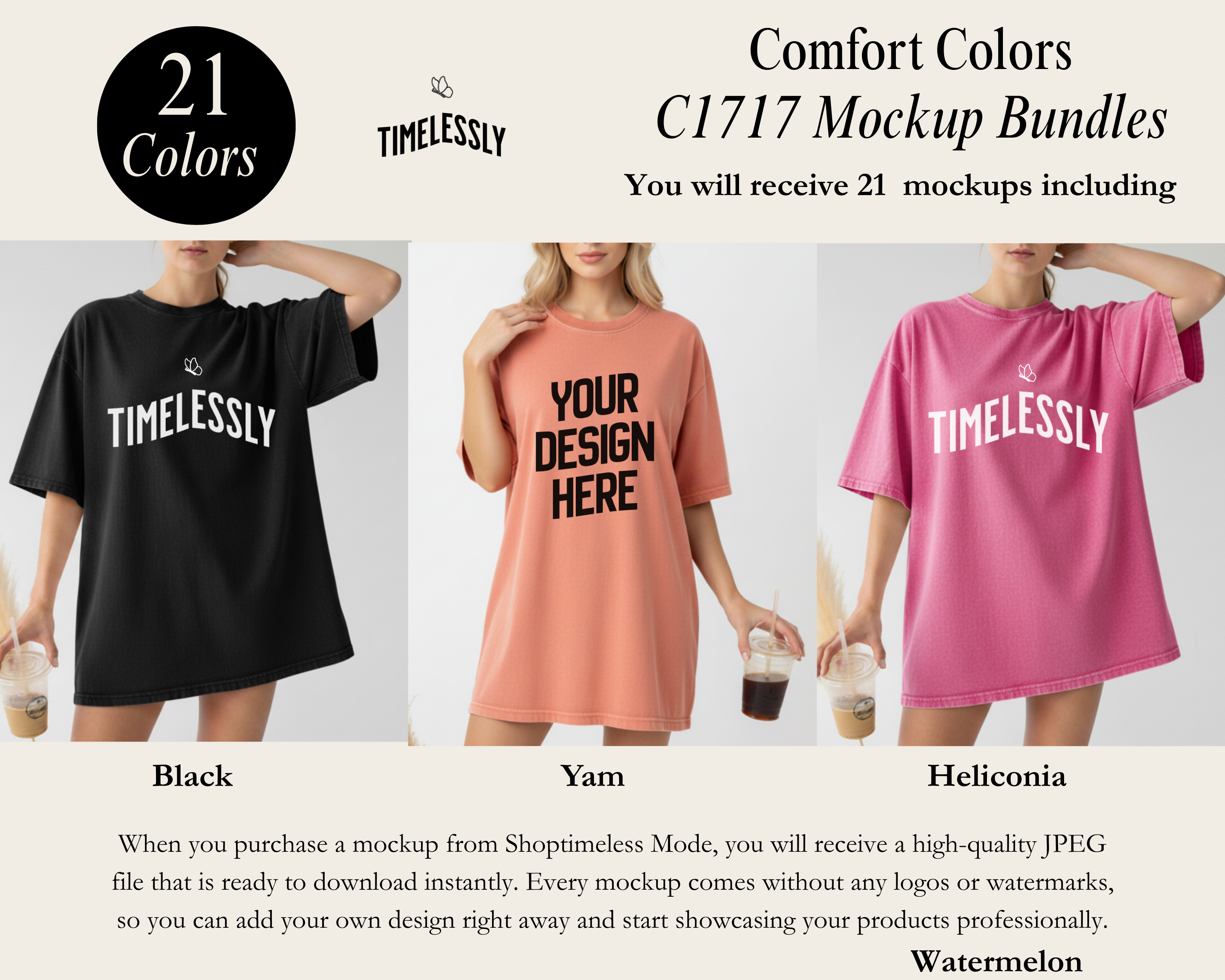 Comfort Colors C1717 Mockup Bundles (White Model)