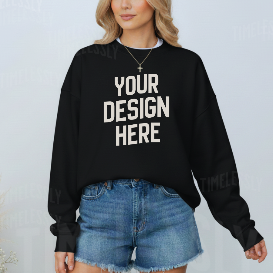 Gildan 18000 Crewneck Mockup – Black