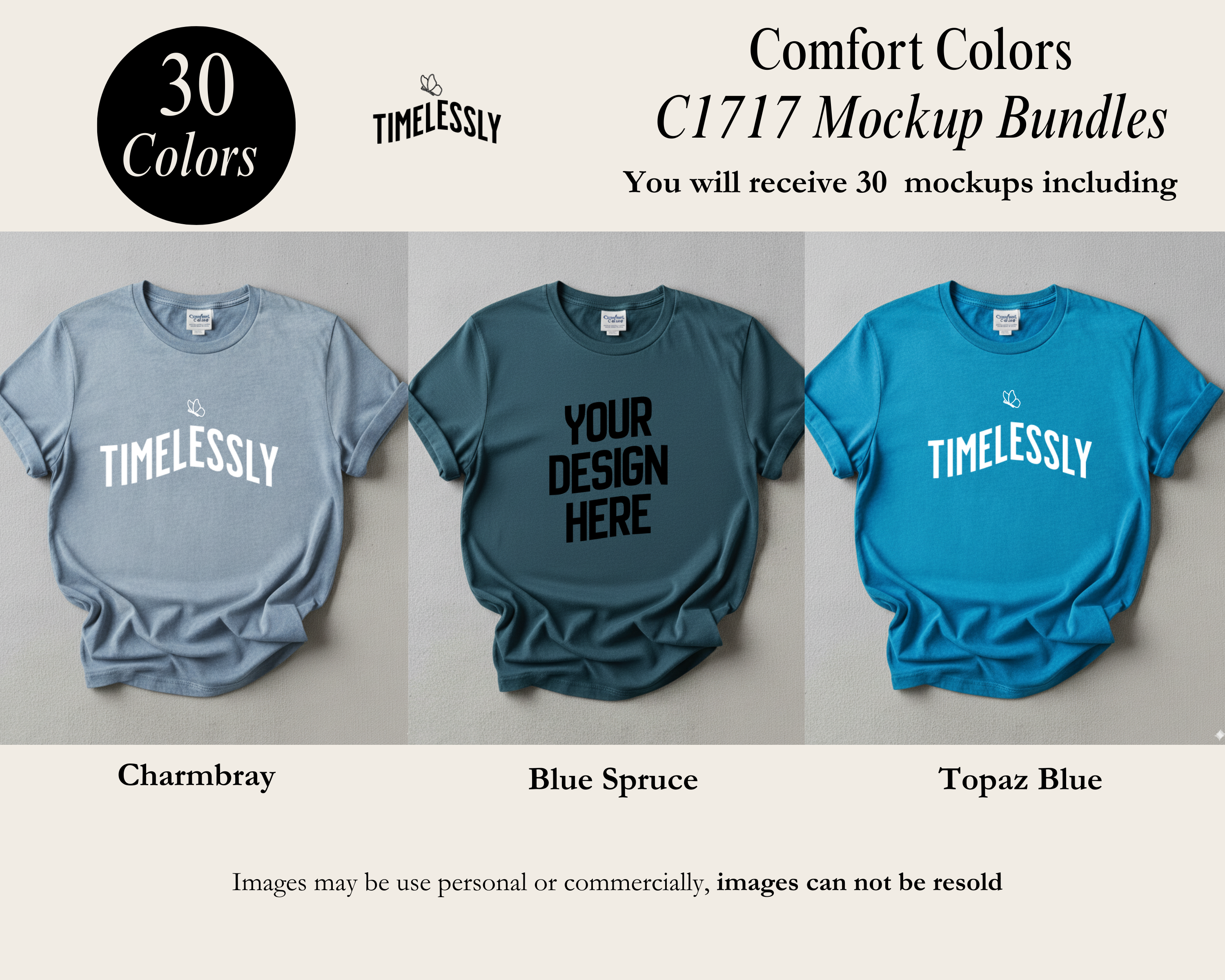 Comfort Colors C1717 Flatlay Mockup Bundle – 30 Premium Mockups
